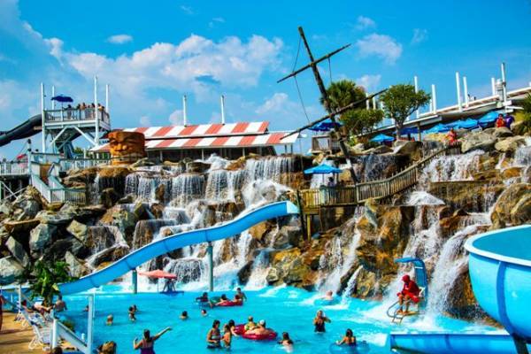 Families at the Big Kahuna Water Park